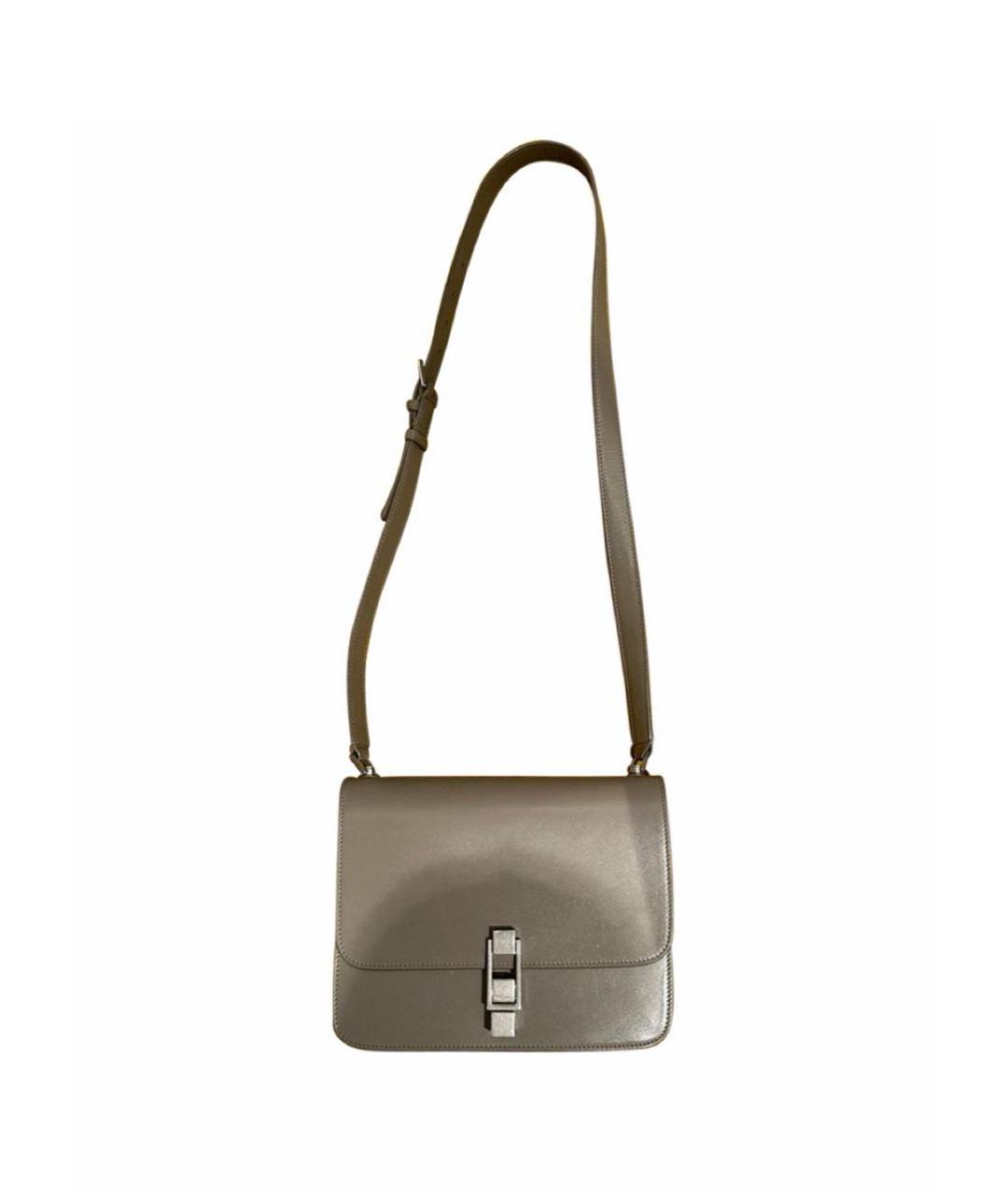 SAINT LAURENT Серая кожаная сумка через плечо, фото 1