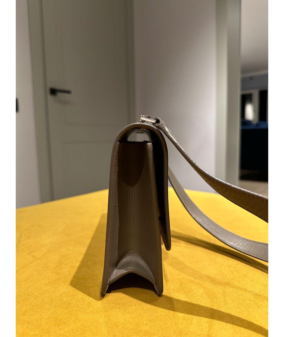 SAINT LAURENT Серая кожаная сумка через плечо, фото 5