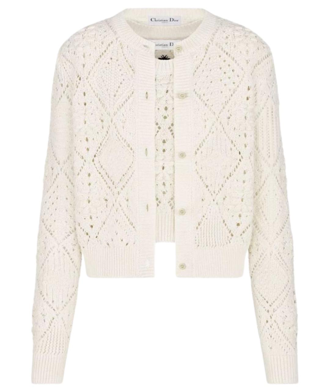 CHRISTIAN DIOR Бежевый хлопковый кардиган, фото 1