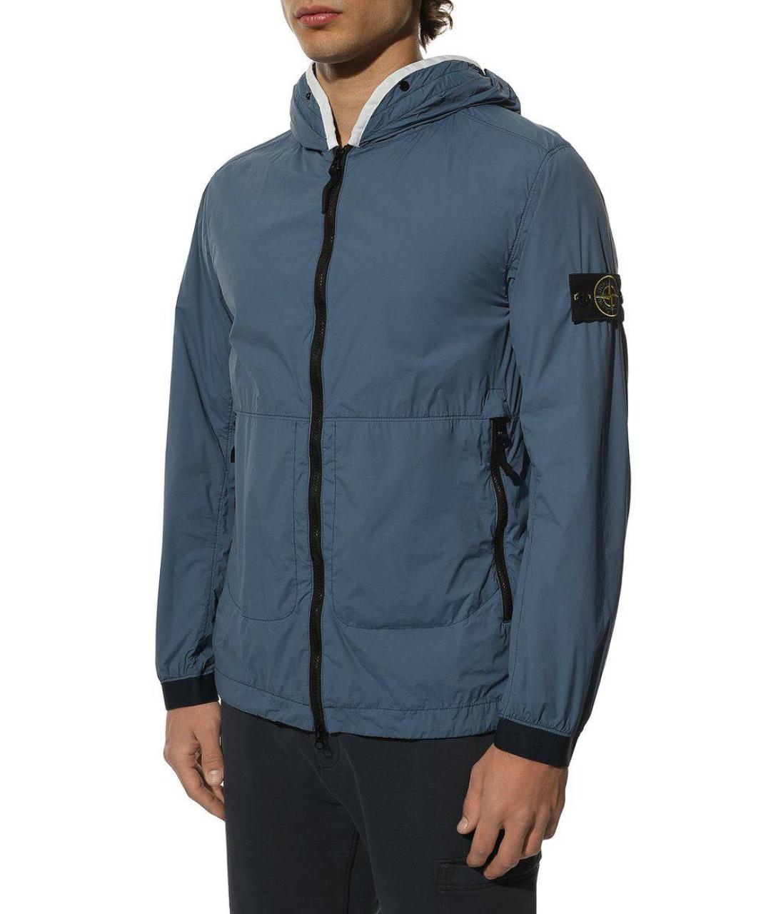 STONE ISLAND Голубая полиамидовая куртка, фото 3