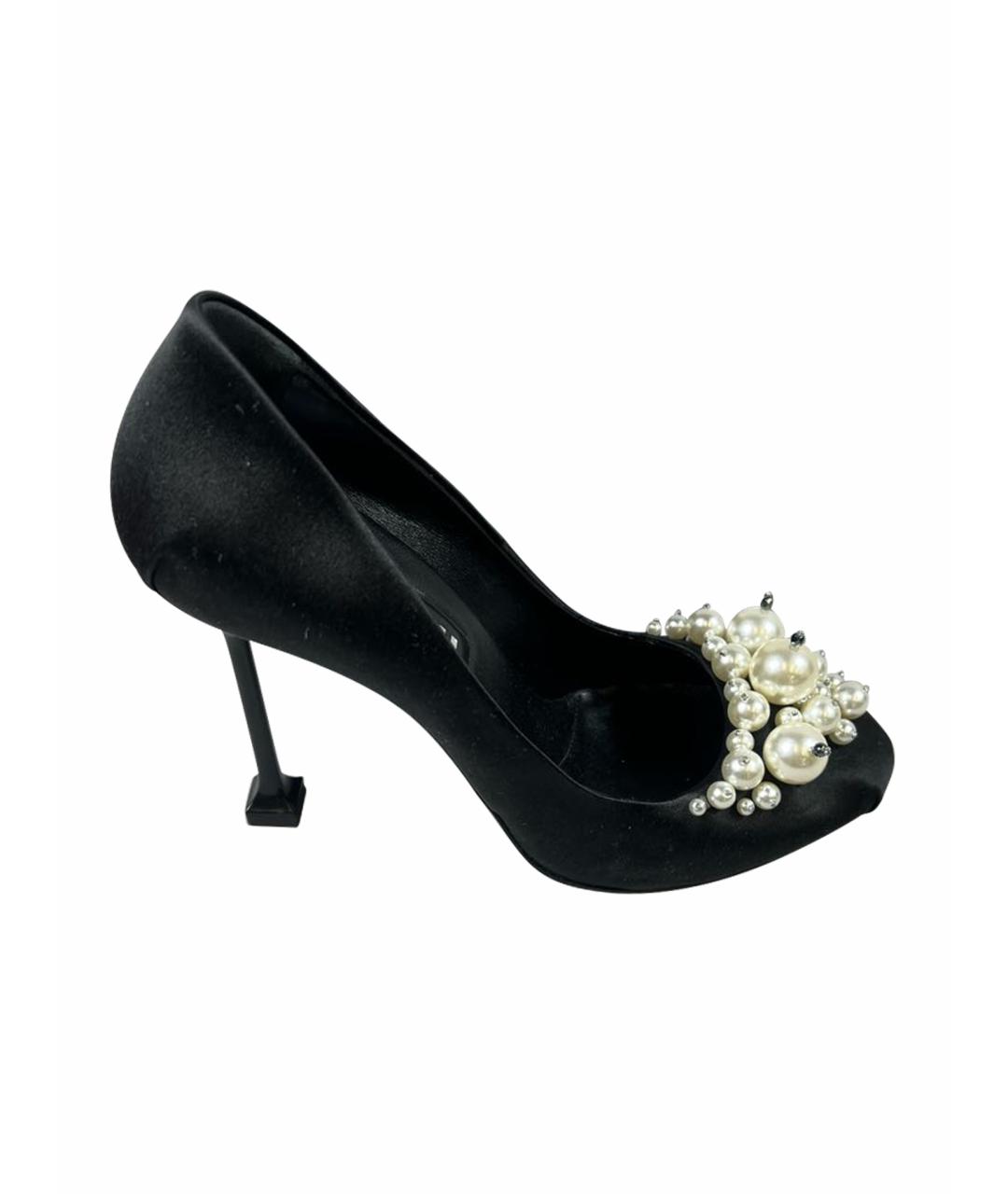 MIU MIU Черные текстильные туфли, фото 1