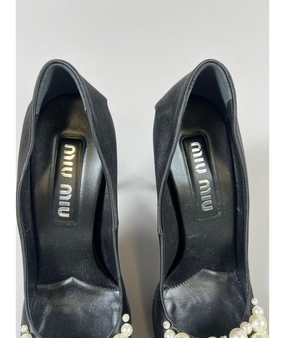 MIU MIU Черные текстильные туфли, фото 3