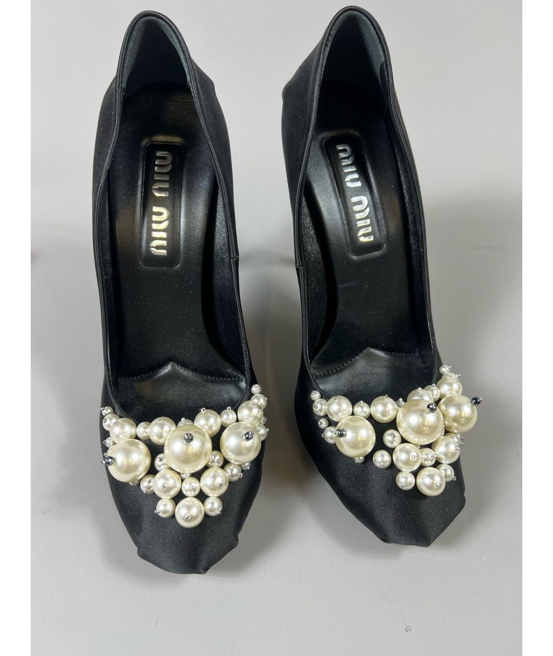 MIU MIU Черные текстильные туфли, фото 2