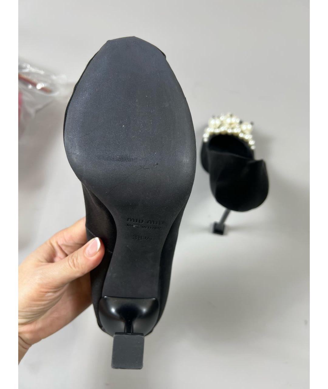 MIU MIU Черные текстильные туфли, фото 7