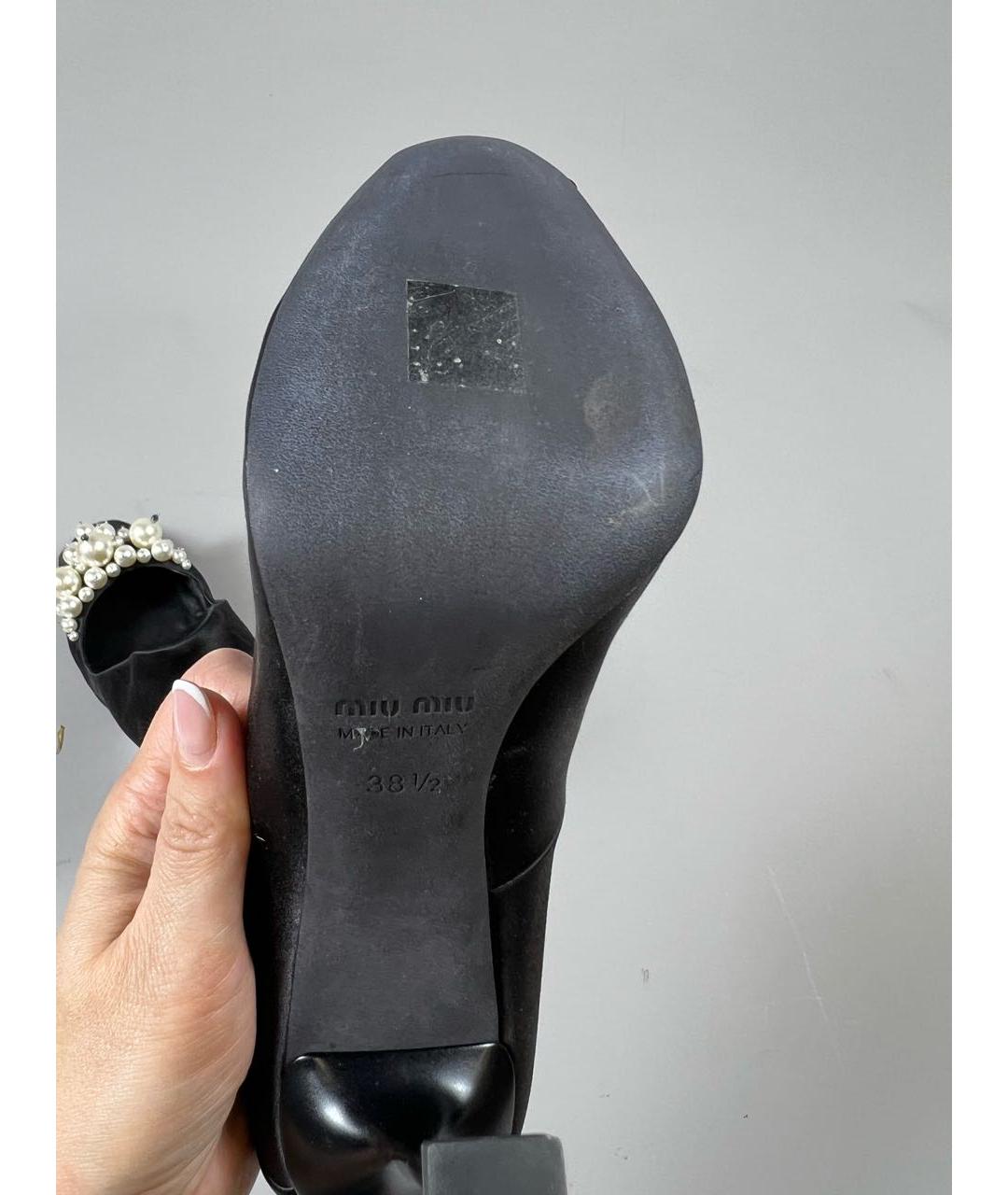 MIU MIU Черные текстильные туфли, фото 5