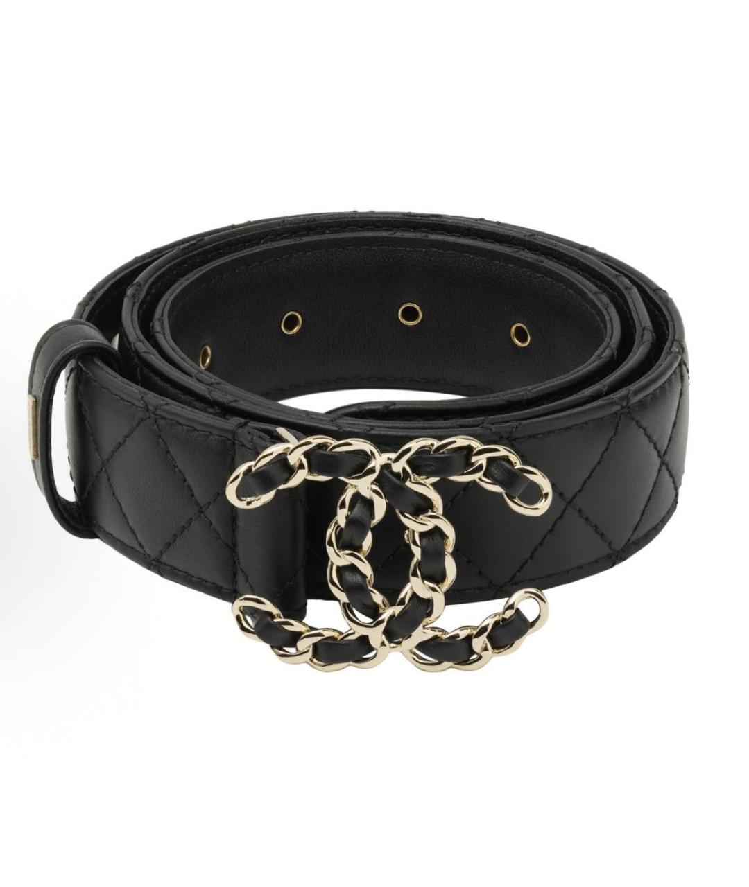 CHANEL Черный кожаный ремень, фото 3