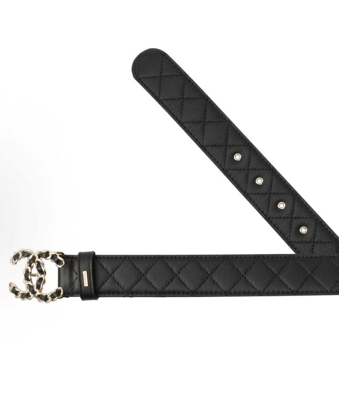 CHANEL Черный кожаный ремень, фото 4