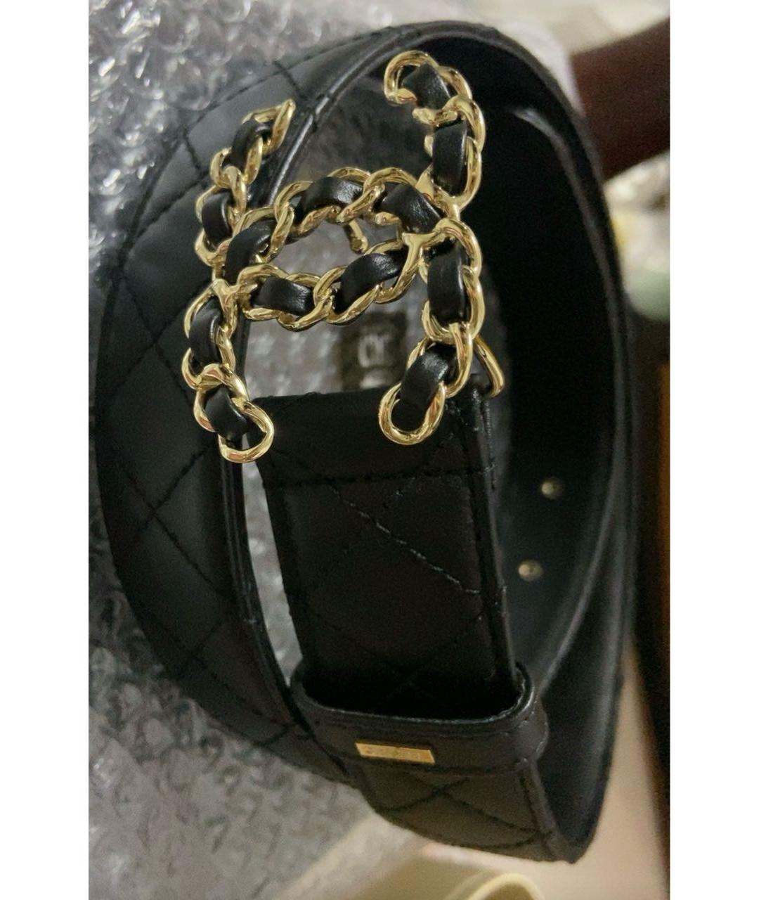 CHANEL Черный кожаный ремень, фото 8