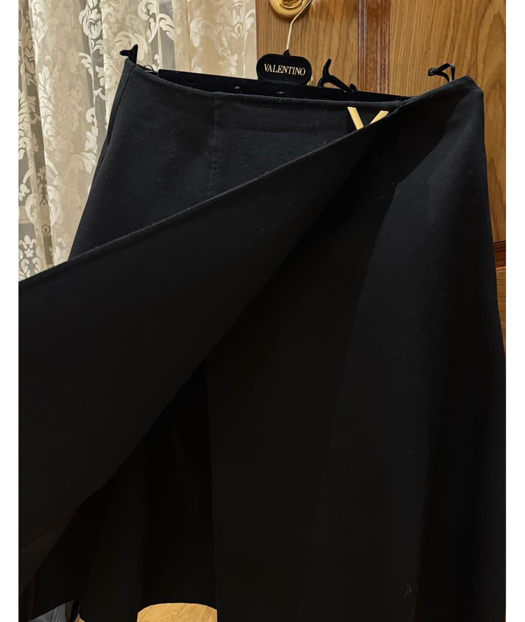 VALENTINO Черная шерстяная юбка миди, фото 3