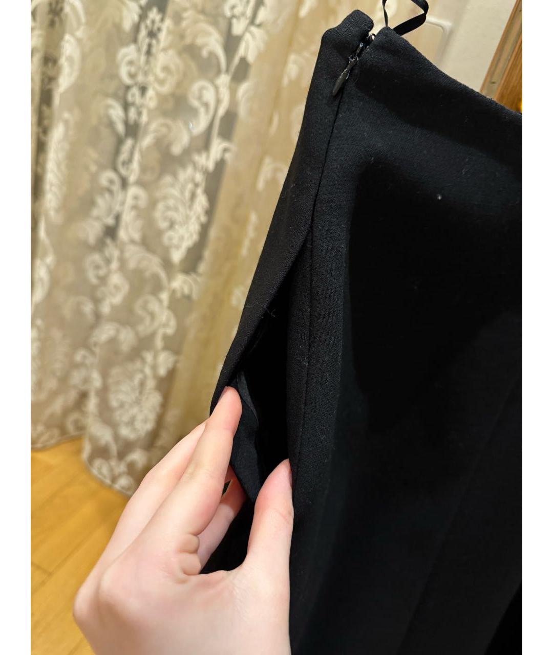 VALENTINO Черная шерстяная юбка миди, фото 6