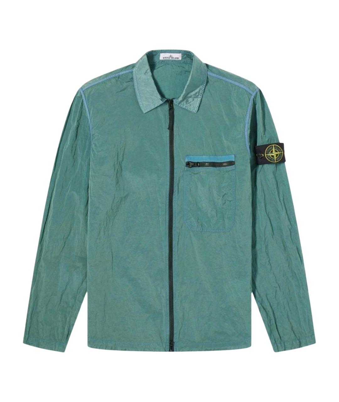STONE ISLAND Бирюзовая полиамидовая куртка, фото 1