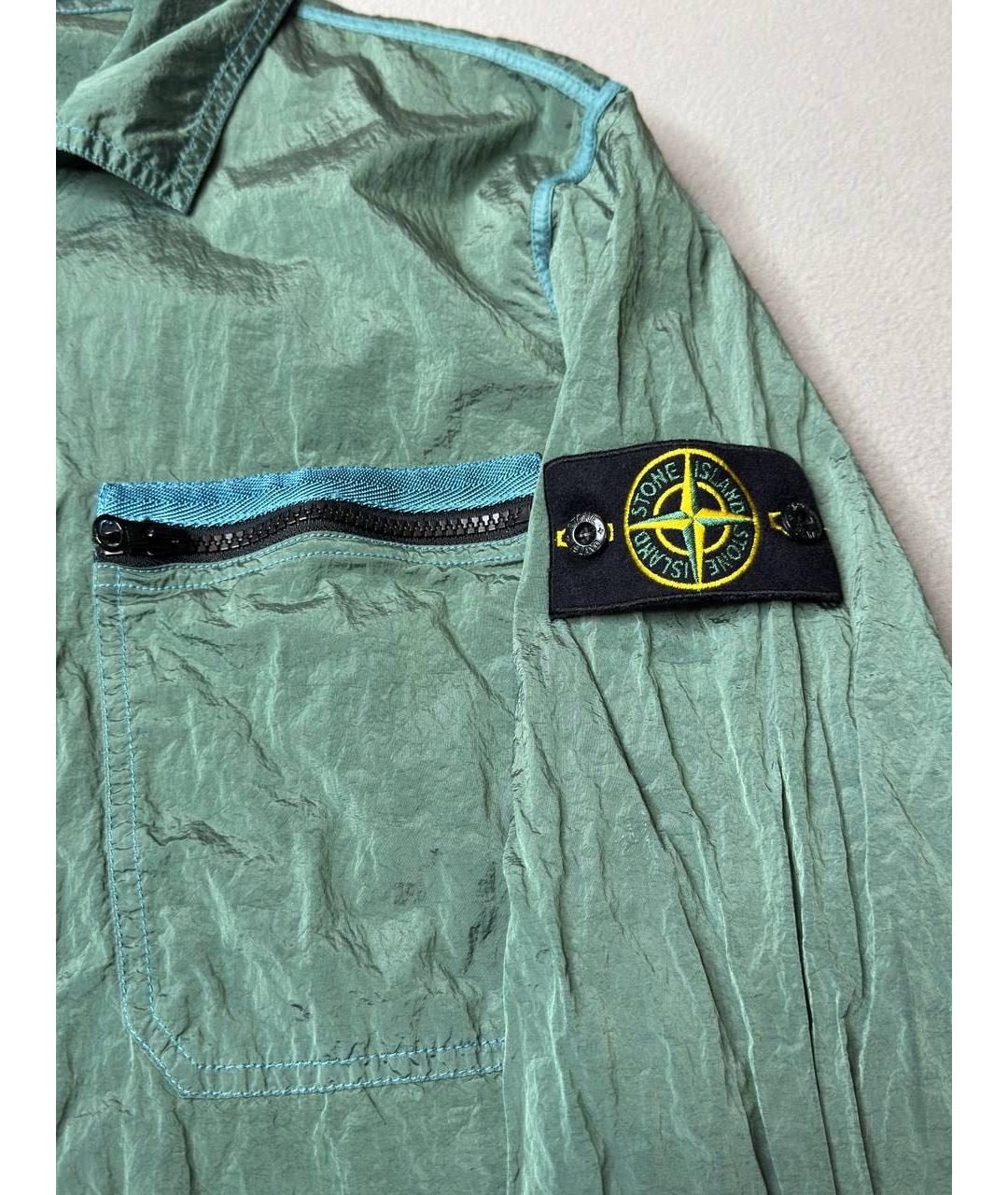STONE ISLAND Бирюзовая полиамидовая куртка, фото 2