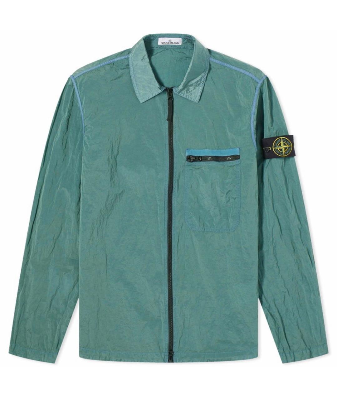 STONE ISLAND Бирюзовая полиамидовая куртка, фото 5