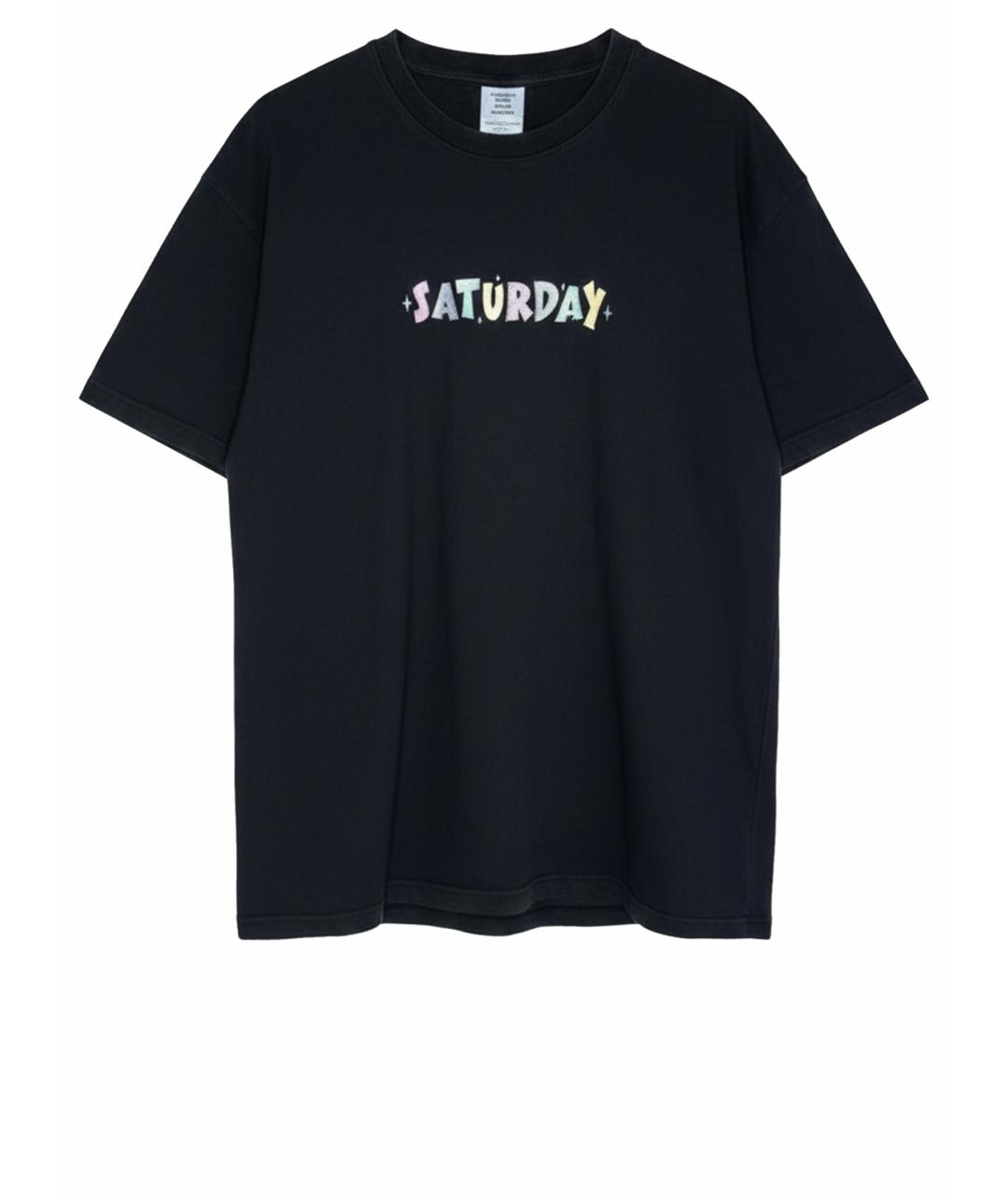 VETEMENTS Черная хлопковая футболка, фото 1