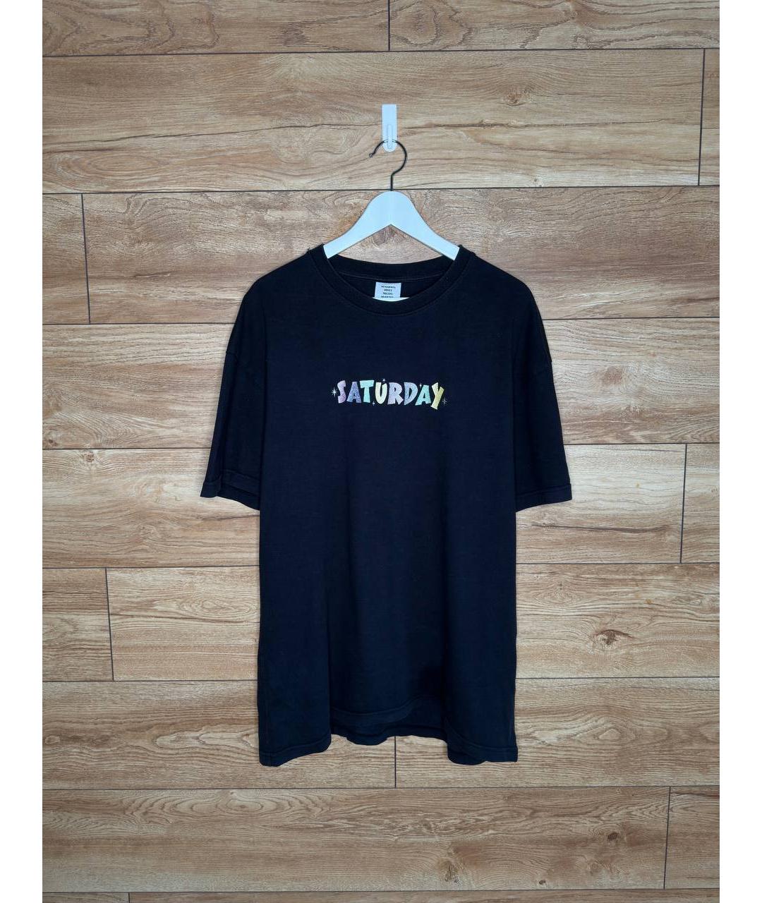 VETEMENTS Черная хлопковая футболка, фото 5