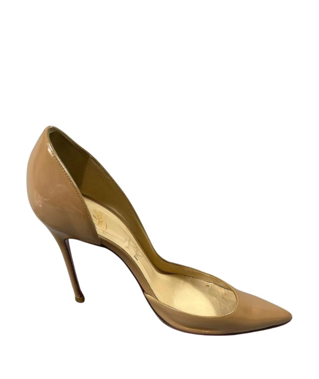 CHRISTIAN LOUBOUTIN Бежевые туфли из лакированной кожи, фото 1