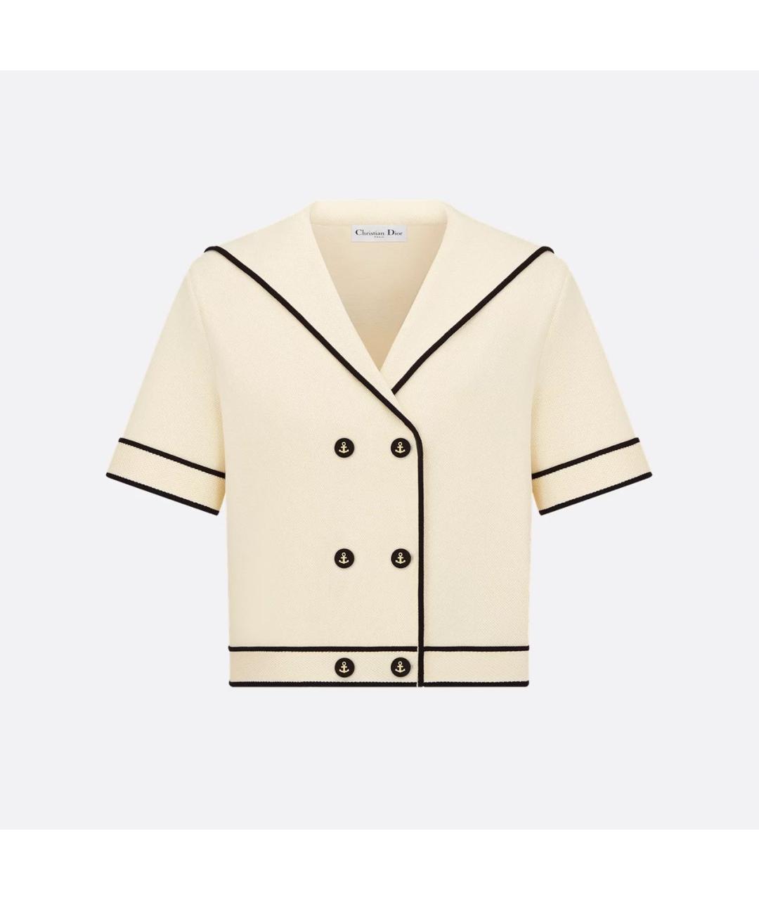 CHRISTIAN DIOR Бежевый вискозный кардиган, фото 7