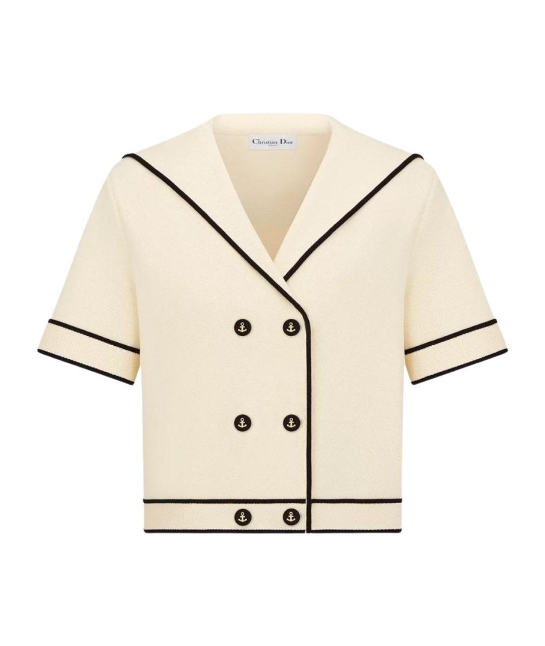 CHRISTIAN DIOR Бежевый вискозный кардиган, фото 1