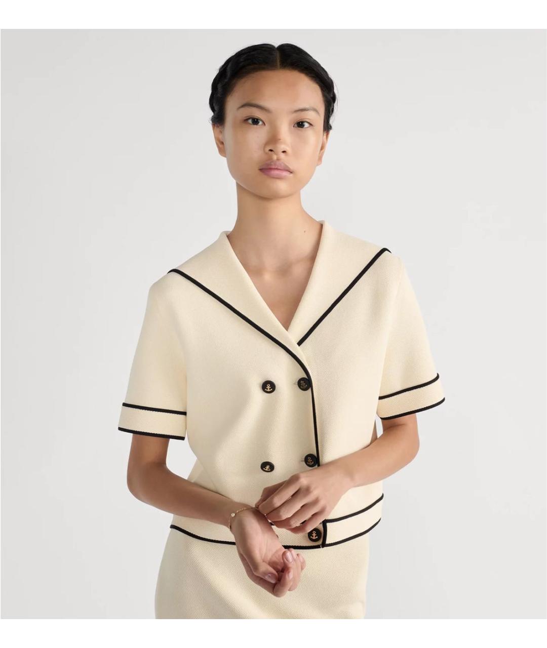 CHRISTIAN DIOR Бежевый вискозный кардиган, фото 4