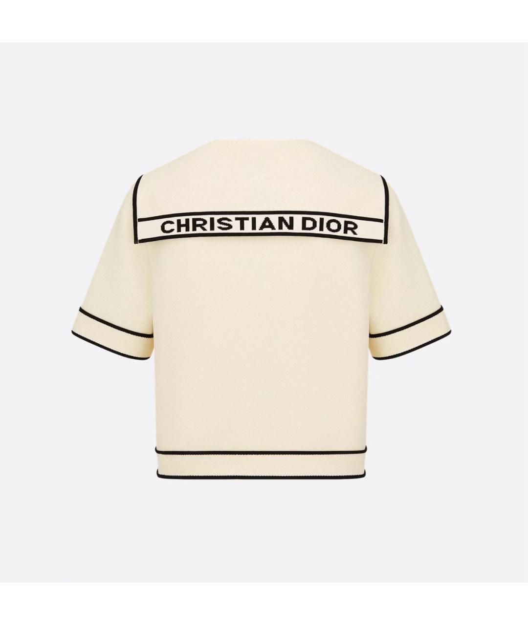 CHRISTIAN DIOR Бежевый вискозный кардиган, фото 6