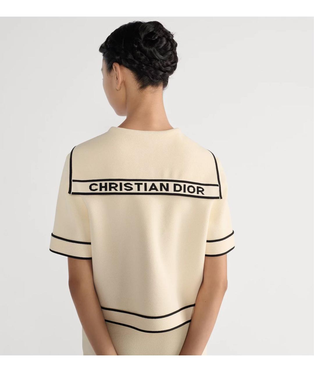 CHRISTIAN DIOR Бежевый вискозный кардиган, фото 5