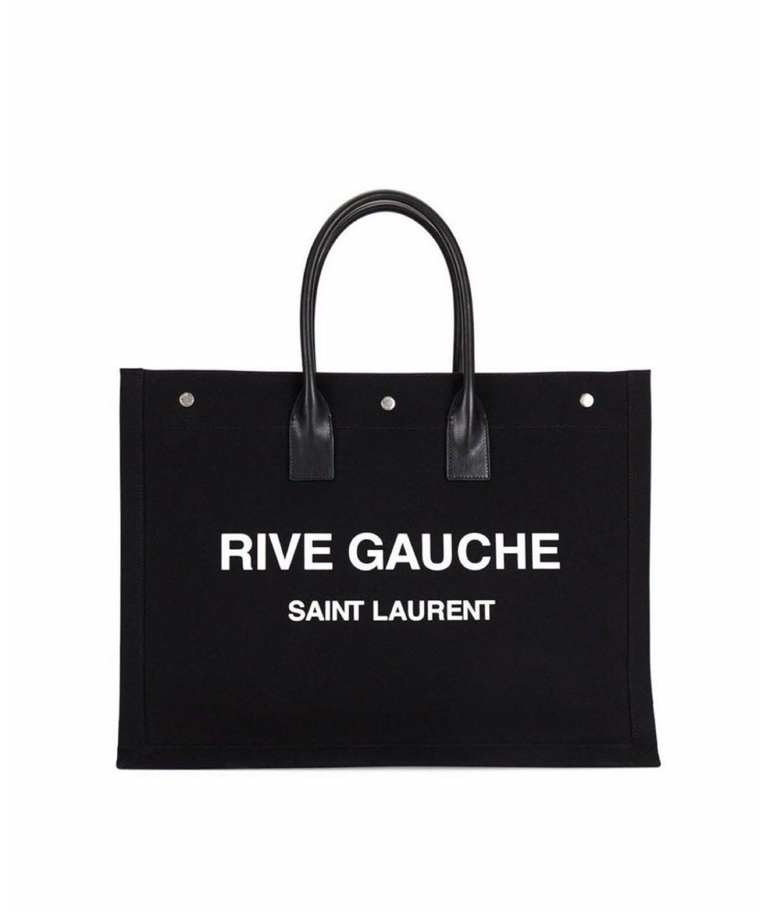 SAINT LAURENT Черная хлопковая сумка тоут, фото 1