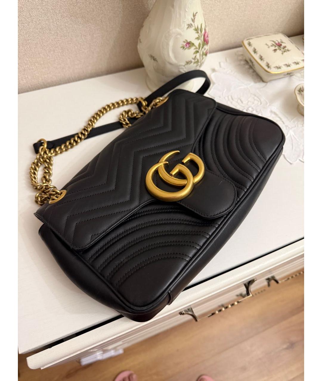 GUCCI Черная кожаная сумка тоут, фото 2