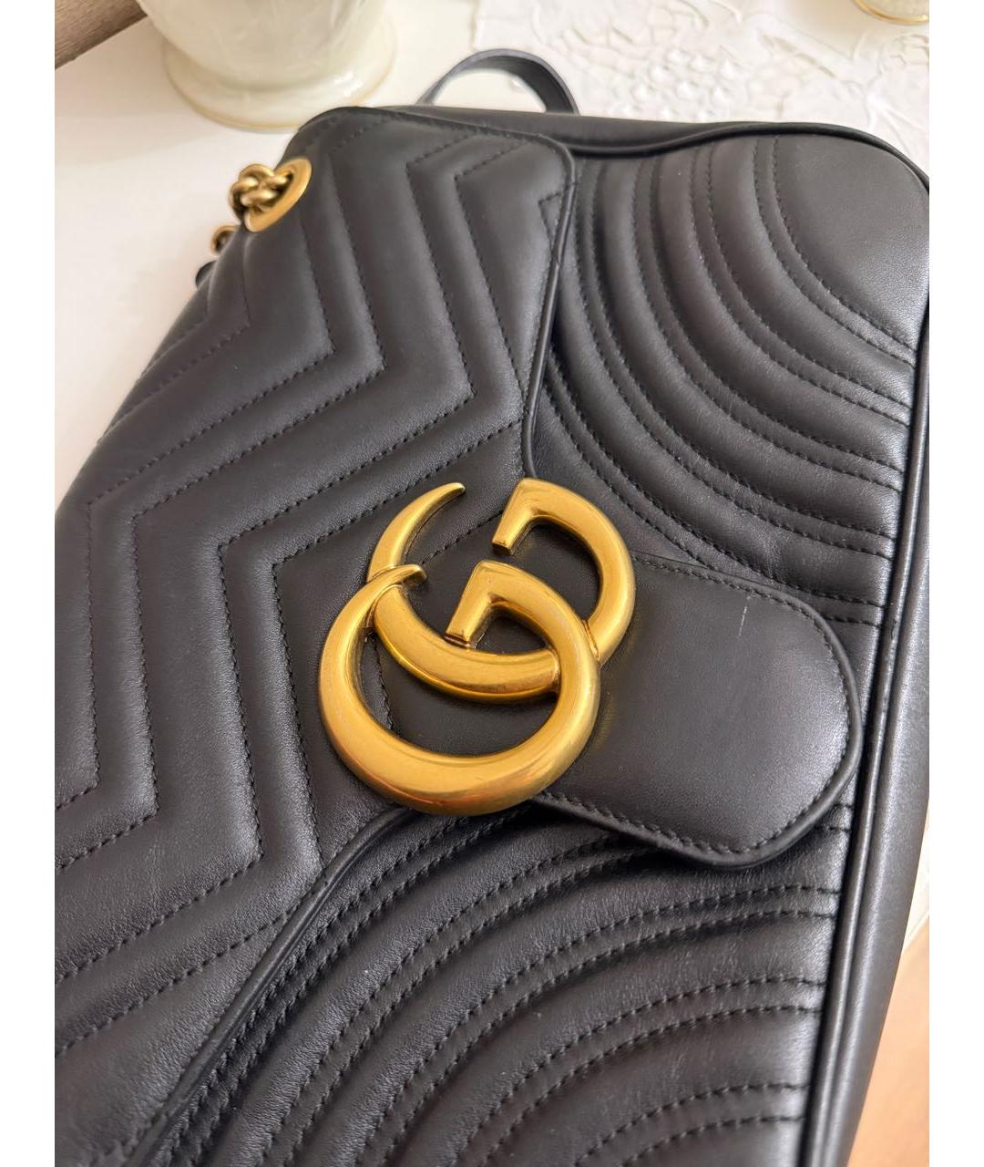 GUCCI Черная кожаная сумка тоут, фото 7