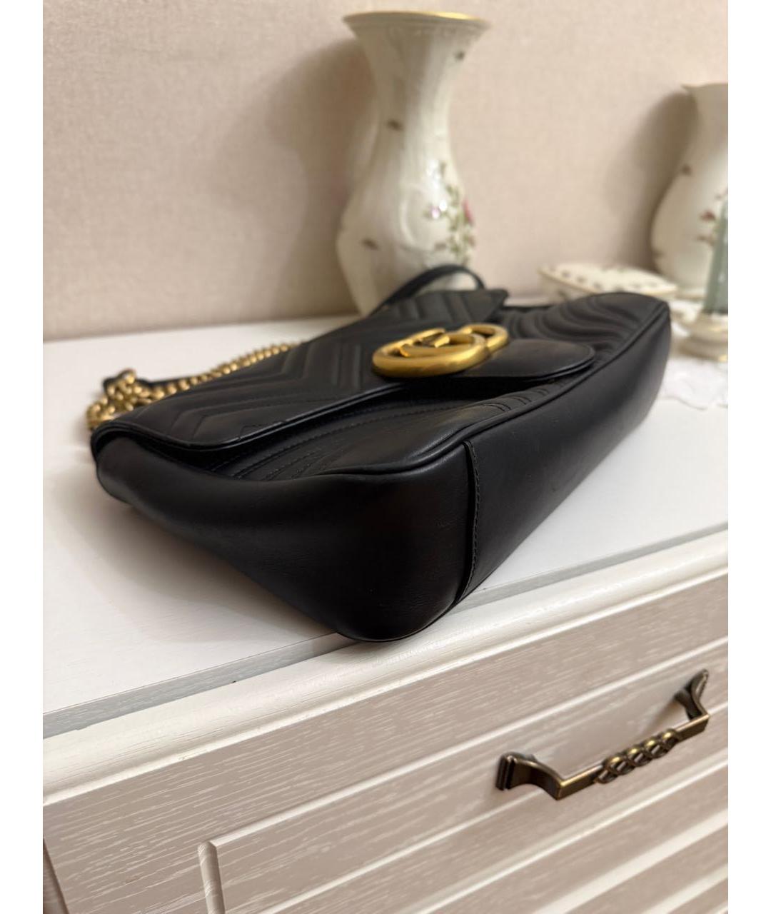 GUCCI Черная кожаная сумка тоут, фото 3