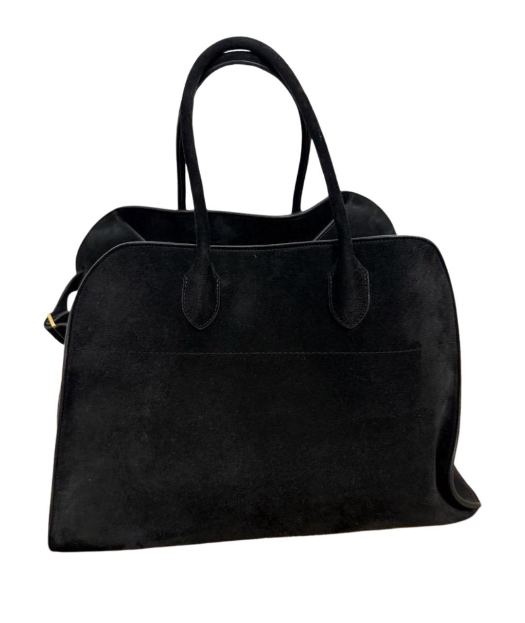 THE ROW Черная замшевая сумка тоут, фото 1