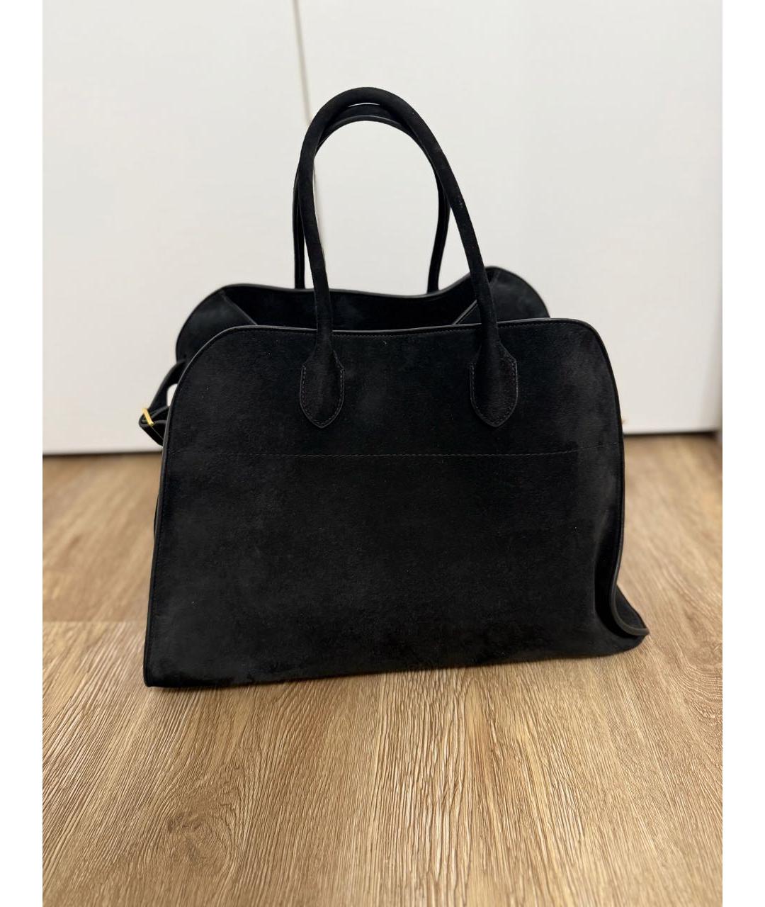 THE ROW Черная замшевая сумка тоут, фото 4