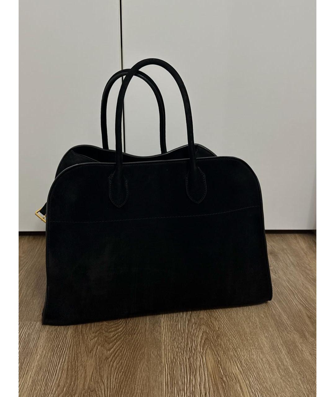 THE ROW Черная замшевая сумка тоут, фото 3