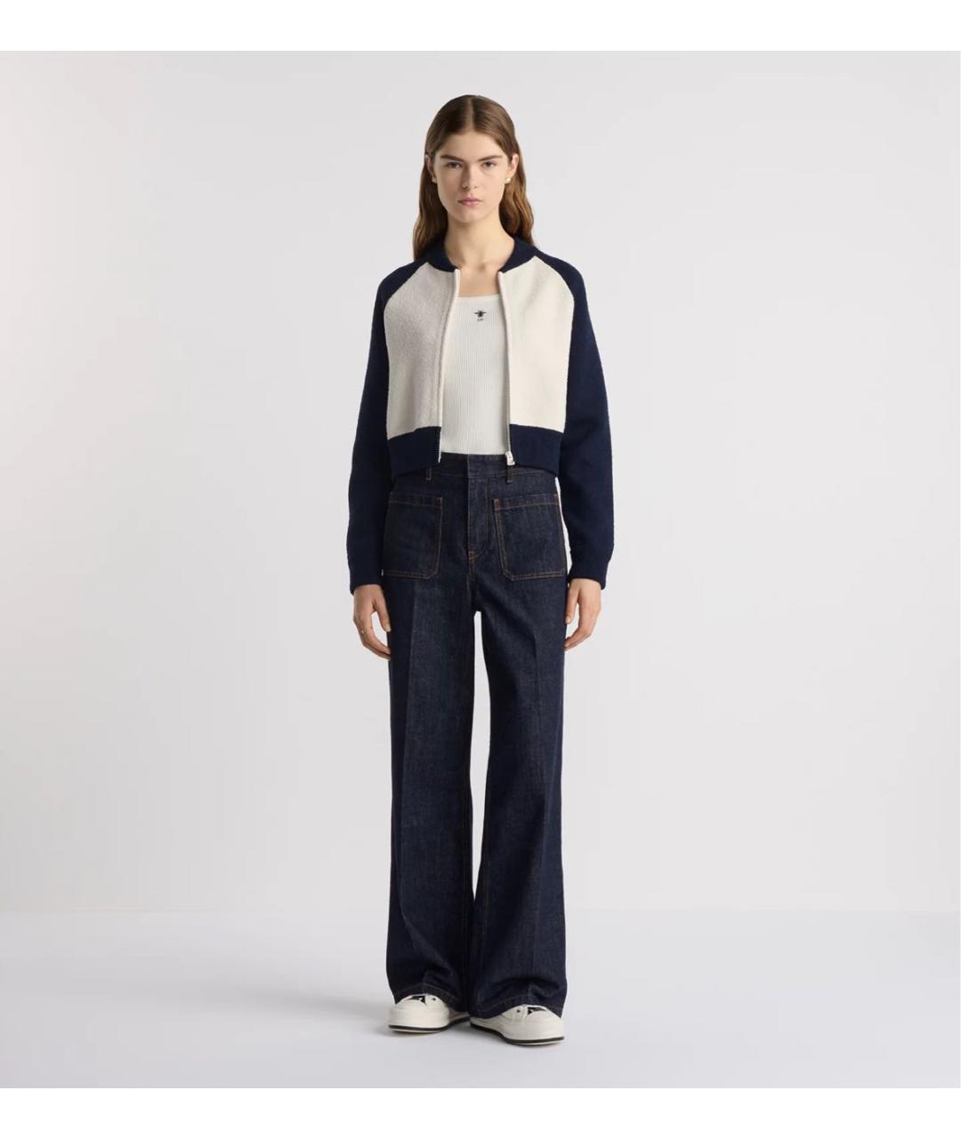 CHRISTIAN DIOR Темно-синий шерстяной кардиган, фото 2