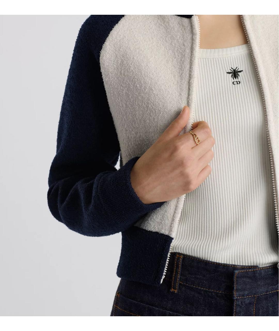 CHRISTIAN DIOR Темно-синий шерстяной кардиган, фото 5