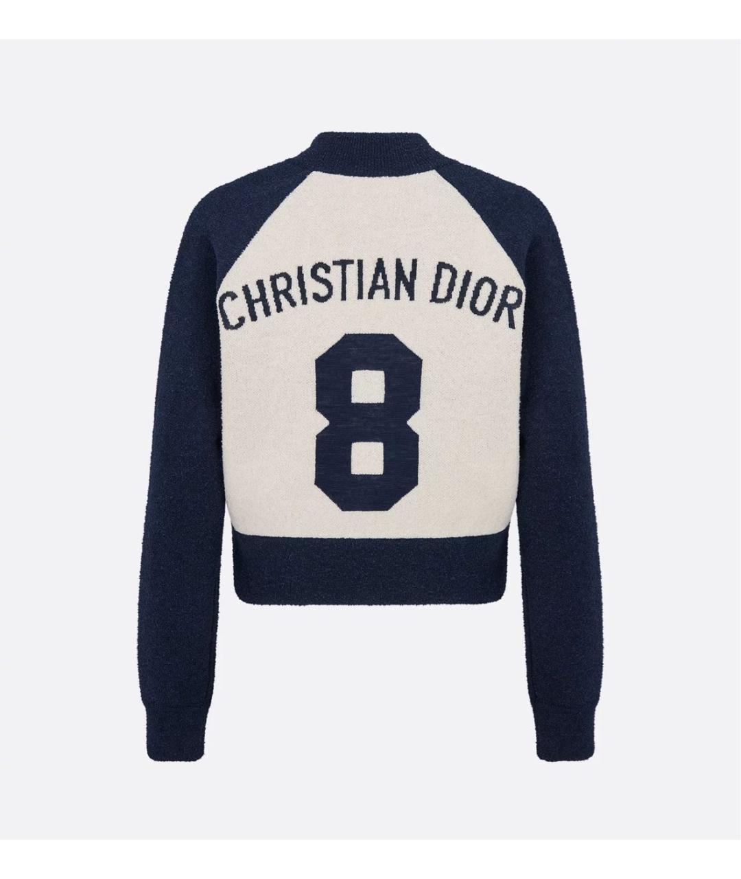 CHRISTIAN DIOR Темно-синий шерстяной кардиган, фото 6