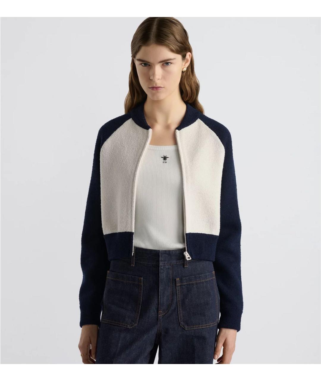 CHRISTIAN DIOR Темно-синий шерстяной кардиган, фото 3