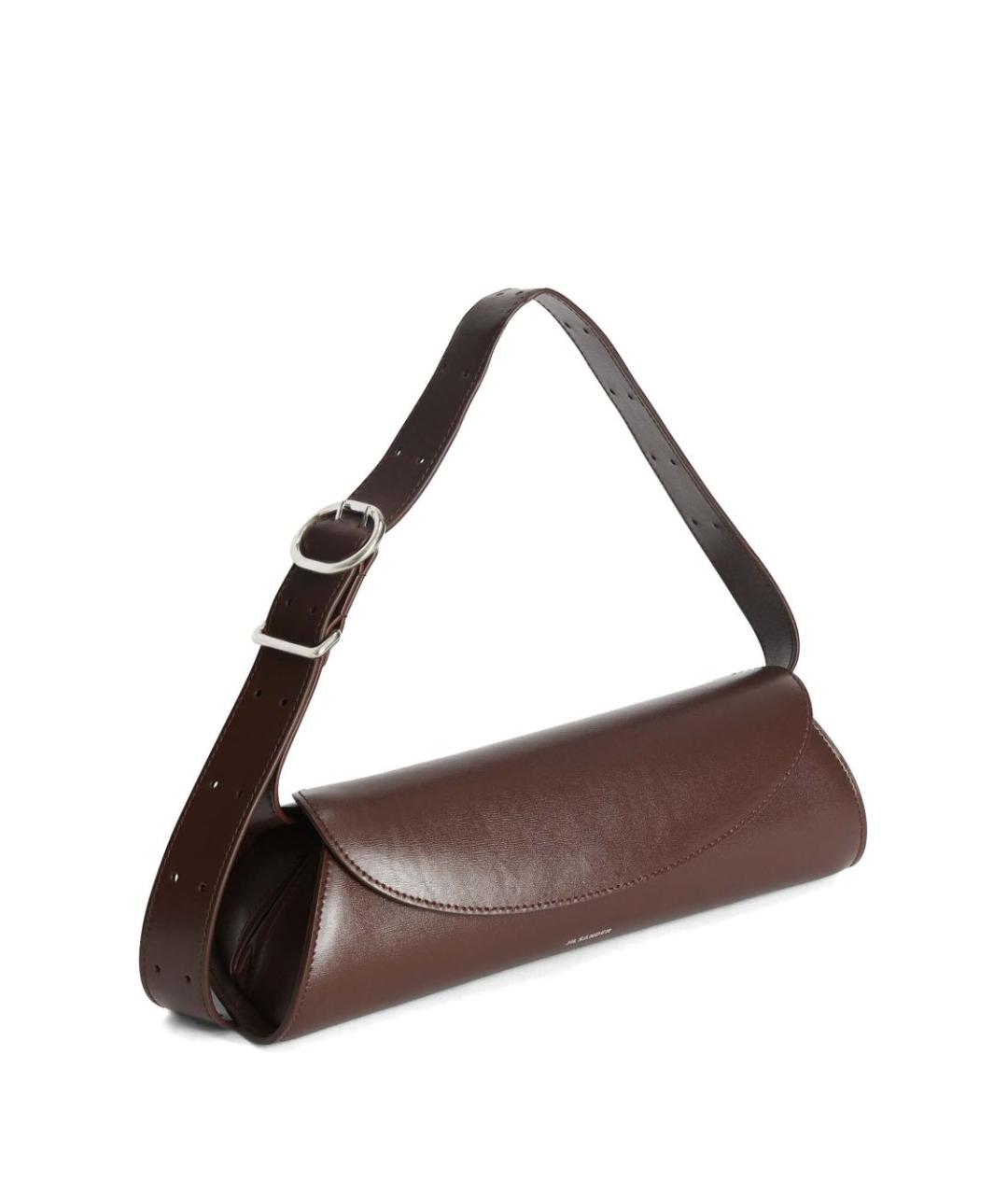 JIL SANDER Коричневая кожаная сумка через плечо, фото 4