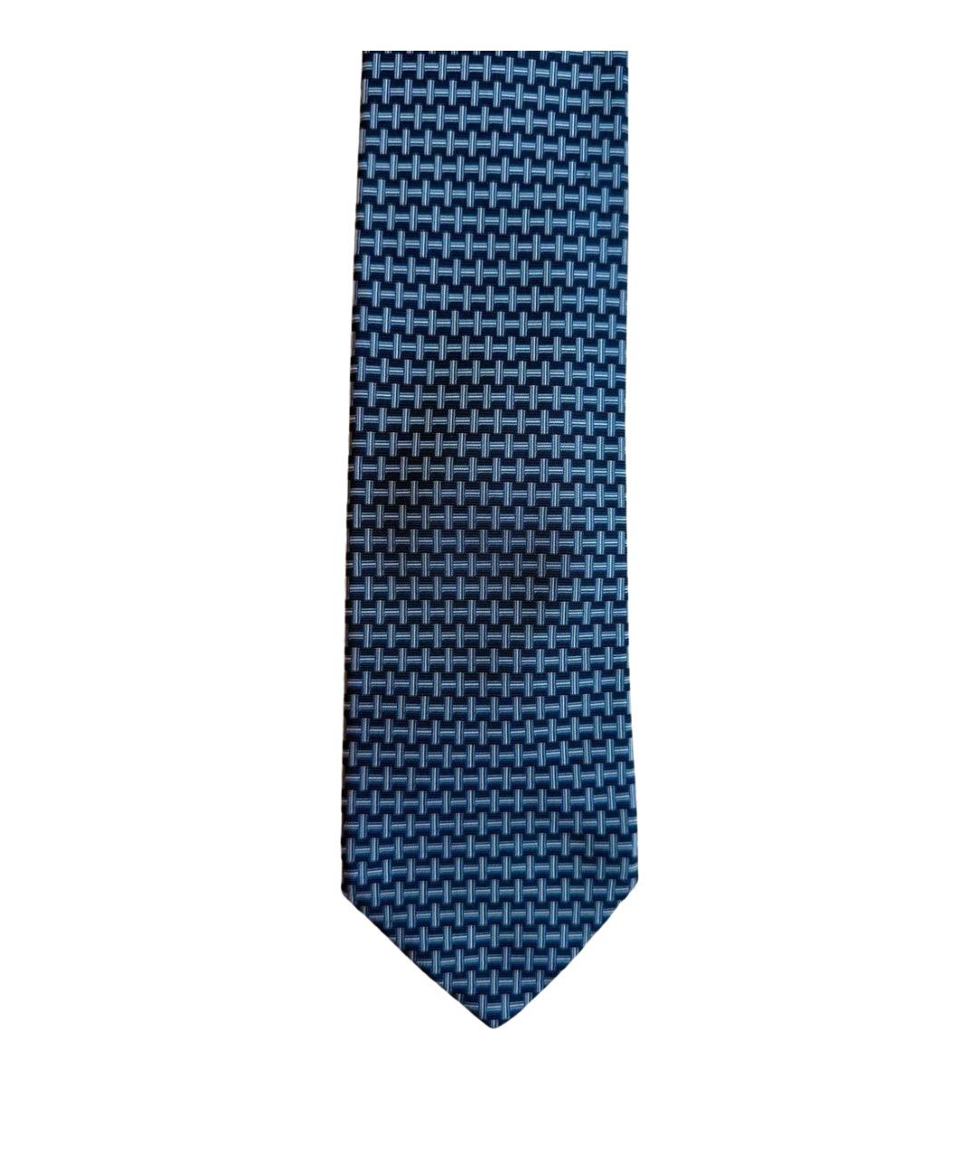 HERMES Синий шелковый галстук, фото 1