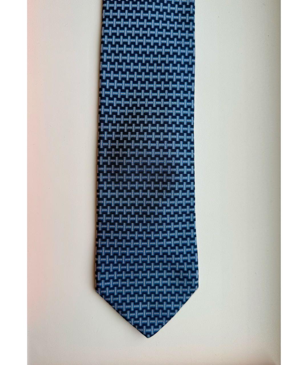 HERMES Синий шелковый галстук, фото 5