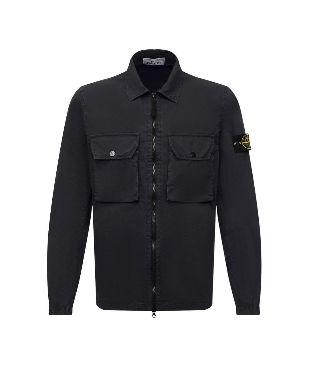 STONE ISLAND Черная хлопковая куртка, фото 5