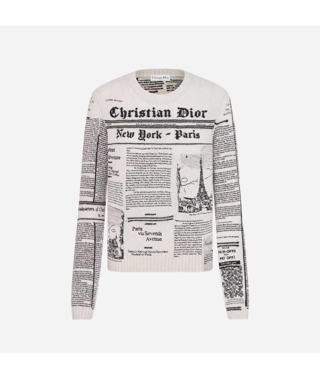 CHRISTIAN DIOR Белый кашемировый джемпер / свитер, фото 3