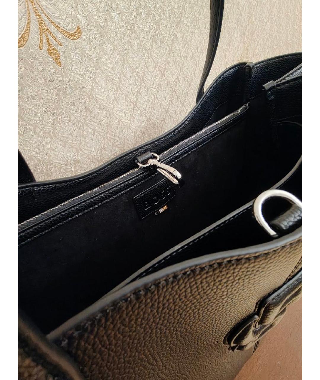 HUGO BOSS Черная сумка тоут из искусственной кожи, фото 2