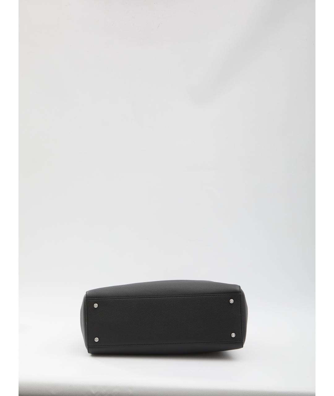 TORY BURCH Черная кожаная сумка с короткими ручками, фото 3