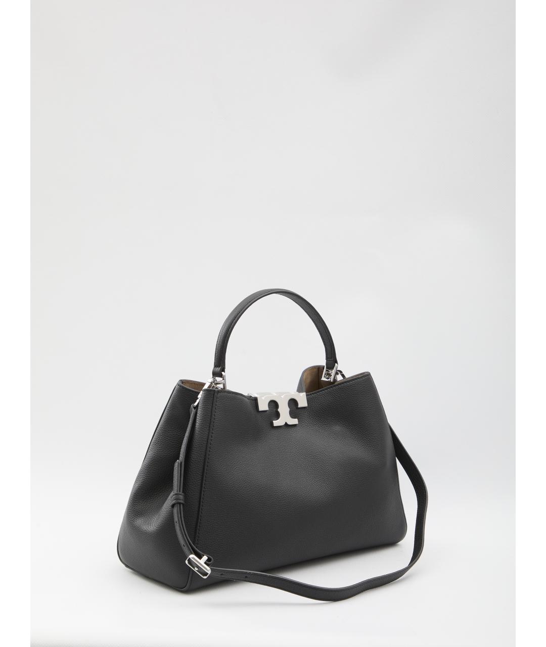 TORY BURCH Черная кожаная сумка с короткими ручками, фото 2