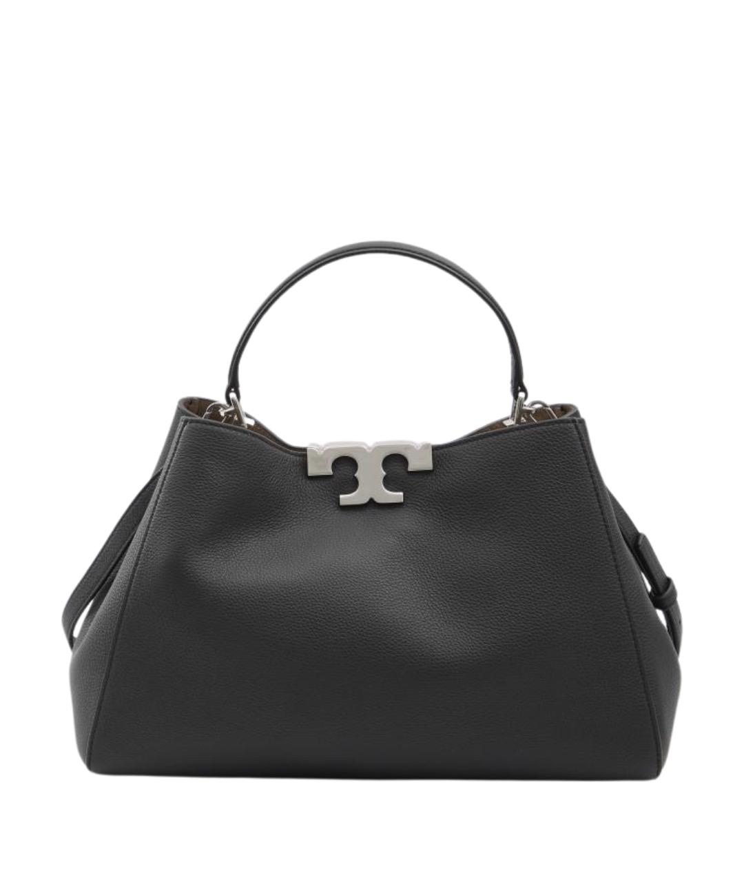 TORY BURCH Черная кожаная сумка с короткими ручками, фото 1