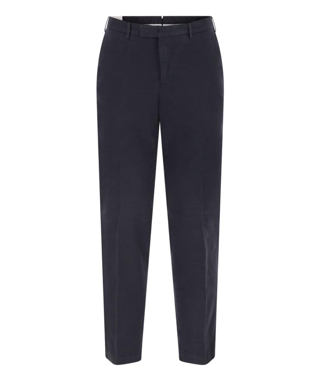 PT TORINO Синие хлопковые классические брюки, фото 1