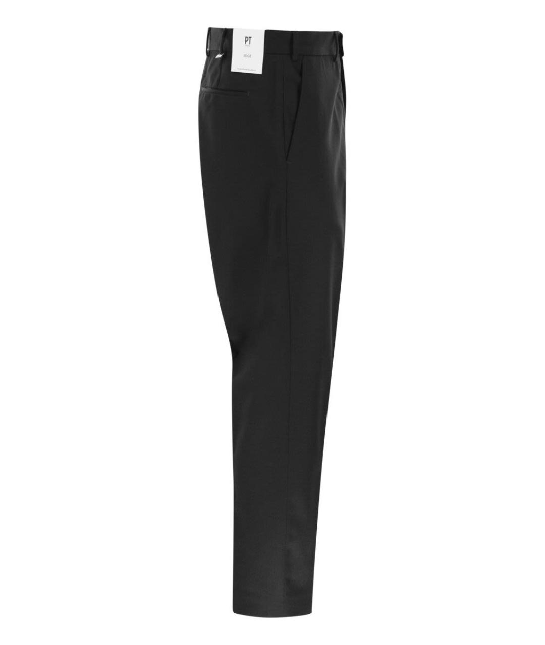 PT TORINO Черные шерстяные классические брюки, фото 3