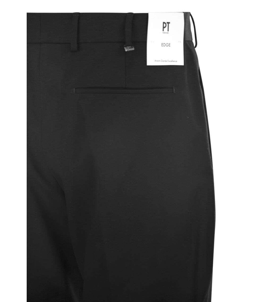 PT TORINO Черные шерстяные классические брюки, фото 4