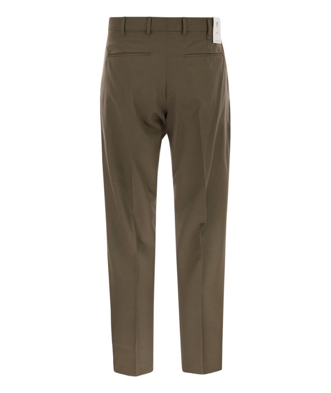 PT TORINO Коричневые шерстяные брюки чинос, фото 2