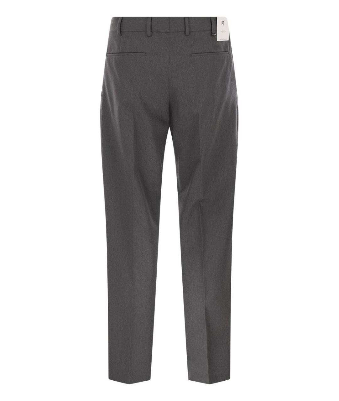 PT TORINO Серые шерстяные классические брюки, фото 2